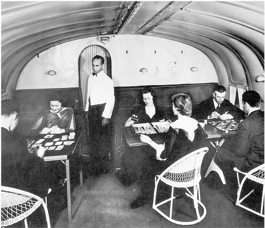 Pan Am M-130 interior with steward (PAHF archive)